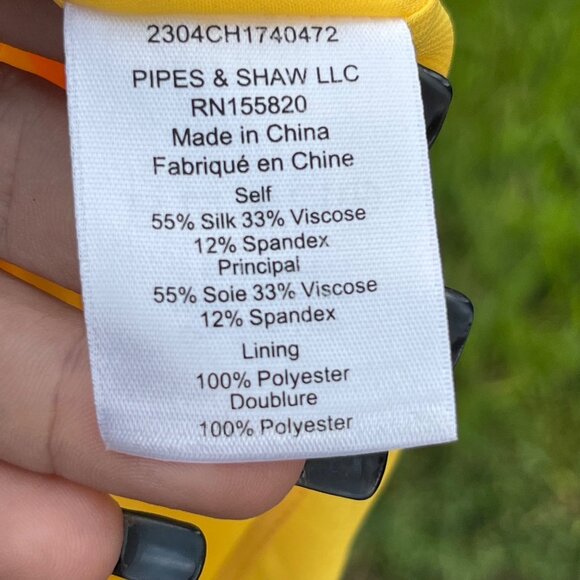 Veronica Beard Stewart Charmeuse Silk Top in Bright Sunset Yellow Size 6 - Picture 7 of 11